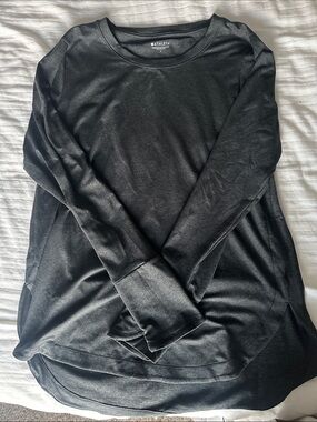 Athleta Black Long-Sleeve Rounded Hem Tunic